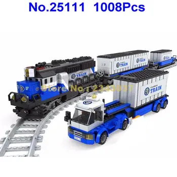 Ausini 1008pcs dzelzceļa vilcieniem, celtniecības bloki 1 Rotaļlietu