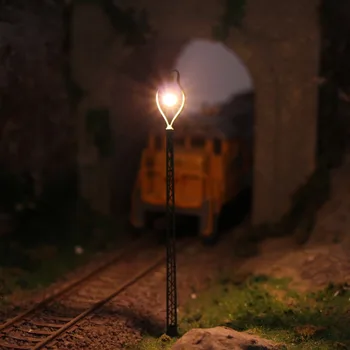 3pcs Modeli Dzelzceļa ekspluatācijas gaismas Režģu Masti lampas Dziesmu gaismas HO /TT/ N Mēroga LQS44-46 LED gaismas modeļu veidošanas komplekts