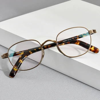 FONEX Tīra Titāna Briļļu Rāmis Vīriešu Retro Laukumā Recepšu Brilles Sievietēm Ir 2021. Jaunu Vintage Tuvredzība, Optisko Briļļu F85653