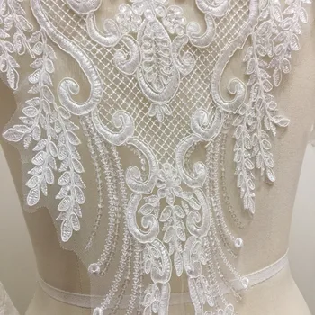 Kāzu aksesuāri kāzu kleitu audums DIY augstas kvalitātes izšuvumu sequin mežģīņu audums materiāls