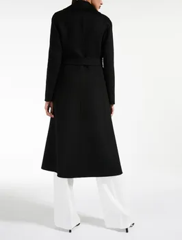 2020. gada Pavasarī Ziemas Dāmas Melnais Kamielis Pelēks Kašmira izskatās Maxi Ilgi dizaina Drēbes mētelis ar jostu Augstas kvalitātes Sieviešu mētelis