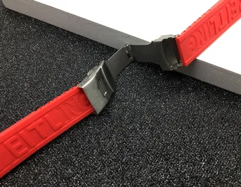 Melns Dzeltens Sarkans Zils Silikona Gumijas Skatīties joslas 22mm 24mm Watchband Aproce Par navitimer/avenger/Breitling siksna logo