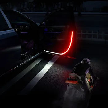 2GAB 2020. gadam, Auto Durvju Atvēršana Brīdinājuma Gaismas Laipni Gaismas Lentes Strobe LED Mirgo Anti astes Sadursmes Drošības Lampas sarkana