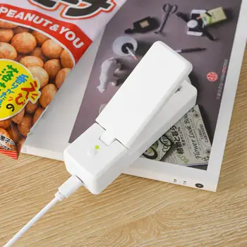 Pārnēsājams Mini Siltuma Aizzīmogošanas Mašīnas Sealer Impulsu Plastmasas Bag Sealer USB Uzlādes Ceļojumu Iepakošanas Uzkodu Bag Sealer Virtuves Sīkrīku