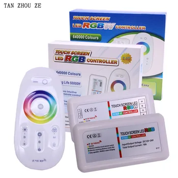 RGB RGBW Kontrolieris 2.4 G LED touch Tālvadības pults Reostats 12-24V 24A, lai SMD 5050 RGB RGBW/RGBWW led strip gaismas