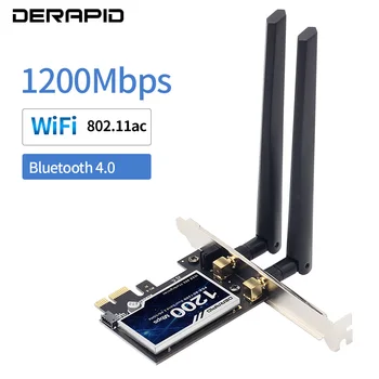 1200Mbps Bezvadu PCI-e Adapteris 802.11 ac Bluetooth 4.0, Wifi, Wlan Karti 2.4 G/5GHz Darbvirsmas Wifi PCI Express Adapteri Win 7 8 10