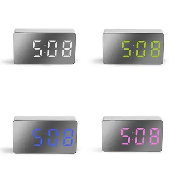 LED Daudzfunkcionāls Spogulis Pulkstenis Ciparu Signāla Atlikšanas Laika Parādīšana Nakts LCD Gaismas Galda Virsmā USB 5v/Nē Akumulatora Mājas Dekoru