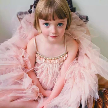 Meitenes Princese Kleita Vakara Puse Vizuļi Frēzēšana Formālu Kleita Meitene Tutu Kleitas Bez Piedurknēm, Bērniem, Baby Vestidos 6 Krāsas