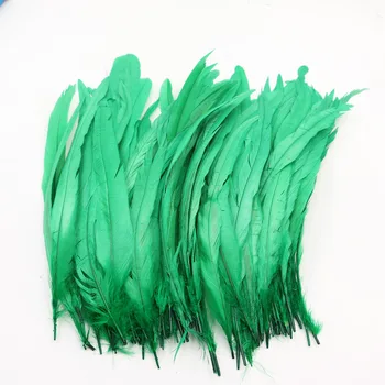 30-35cm /12-14 gailis astes spalvu tumši zaļā vistas spalvu coque spalvu kāzu dekorēšana