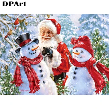 Dimanta Krāsošana 5D Pilnu Kvadrātveida/Kārtas Urbt Priecīgus Ziemassvētkus Sniegavīrs Sniega Skatuves Daimond Izšūšanai, Glezna Krustdūrienā Pic M328