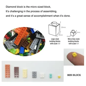 Rozā Pils Parks 3D Modeli Mikro Ķieģeļi Dāvanas Arhitektūras Gulbis Akmens Pilis Mini Celtniecības Bloki, Rotaļlietas Bērniem