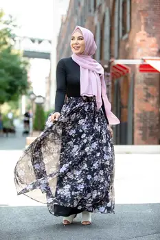 Vestidos Largos Dubaija Abaya Turcija Musulmaņu Šifona Maxi Kleita, Hijab Drēbes Musulmans Femme Kaftan Caftan Marokens Islāma Apģērbi