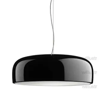 Matēta melna krāsa Alumīnija Kulons lampas Piekare Apgaismojums Dinning Room Guļamistaba Viesnīcā, Bārs, Restorāns Gaismas Pan 35cm 48cm 60cm