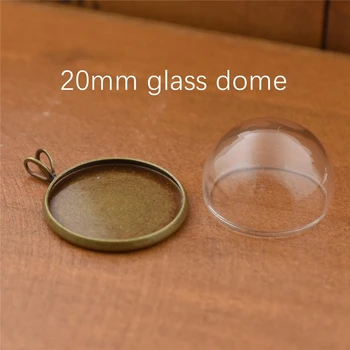 10set dobas stikla kupols ar uzstādījumu bāze ar gredzenu komplektu lode stikla globuss, kulons stikla pudele rotaslietas kulons dažādu stilu