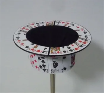 Saliekams Kartes Top Hat Stand - Side Table Burvju Triki Posmā Slēgt Ilūzijas Veidojums Aksesuārus Komēdija Burvji Top Hat Tabula