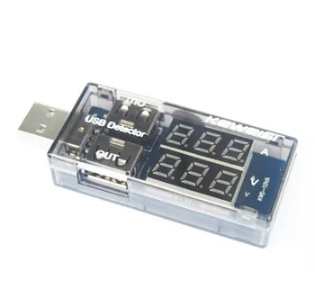 5GAB 2016 jaunākās Melnā krāsā USB Strāvas Sprieguma Testeris USB Voltmetrs Ammeter Detektoru Dubultā Rinda Rāda Jaunas DROPSHIPPING