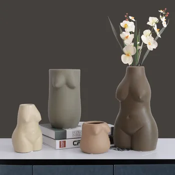 Ķermeņa Vāzes Keramikas Body Art Sieviešu Pliks Rokasgrāmata Anotācija Žāvēti Puķu Pods Mājās TV ministru Kabineta Rakstāmgalda Dzīvojamās Istabas Piederumi