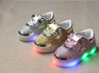 LED gaismas apavi bērniem treneris Zēni tenis meitene treneris Mīksto sporta Ādas Sandales, zābaki Mīksto Vienīgais oxford vienīgo bērnu apavi