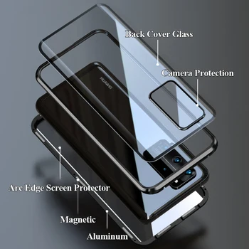 Objektīvs Double-Sided Stikla Magnētiskā Gadījumā Huawei P40 P40Lite P40Pro P30 P30Pro P30Lite P40LiteE vai Mate30 Sērijas Vāks