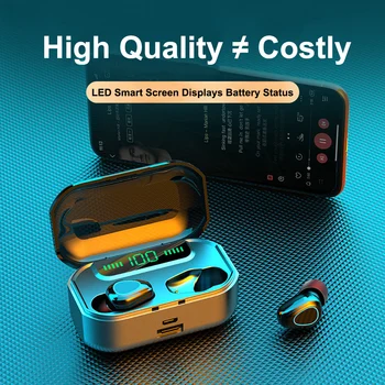 G20 Bluetooth 5.0 Austiņas Bezvadu Zilo zobu Austiņu Bluetooth5.0 3500mAh Akumulatora Uzlādes Gadījumā 9D Stereo Skaņu TWS Earbuds