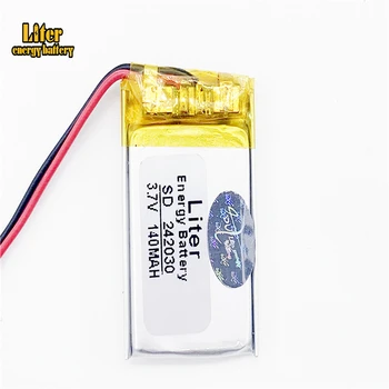 Litija polimēru baterija 242030 3,7 V 140MAH li-polimēru akumulators 252030 ar drošākais darījuma ar viszemāko cenu