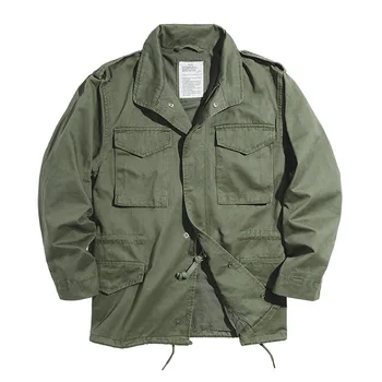 Maden M65 Žaketes Vīriešiem Armijas Zaļā Lielajam Džinsa Jaka Militārā Vintage Gadījuma Vējjaka Cietā Kažoku, Apģērbu Retro Brīvs