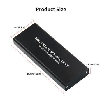 USB3.0 Mac SSD Būra USB3.0 Alumīnija Sakausējuma SSD Kameras 2013//MacBook Air/Pro/Retina Apple SSD Gadījumā Box