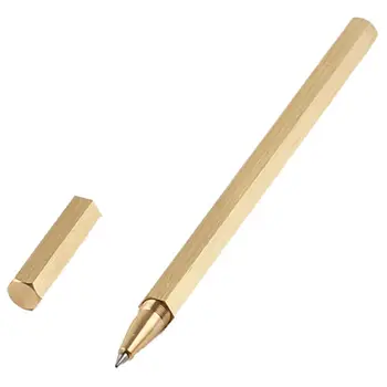 Sešstūra 0.5 mm Gēla tintes Pildspalva ar rokām Darinātas Misiņa Šķidru tinti Rullīšu un lodīšu Pildspalvu Classic DXAB