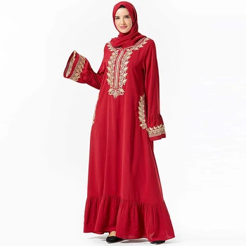 Musulmaņu Kleita Islāma Turcija Modes Arābijas Plus Lieluma Sieviešu Tuvajos Austrumos Izšūti Ir Kabatas Dubaija Marokas Stila Modes