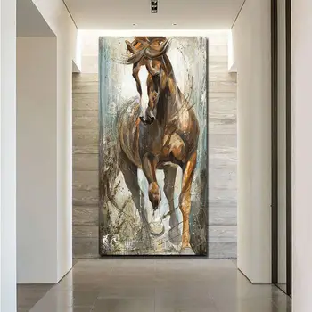 Mūsdienu Vertikālās Auduma Zirgs Glezniecību Cuadros Gleznas pie Sienas, Mājas Dekoru Audekls Izdrukas, Plakāti, Attēli Māksla bez rāmja