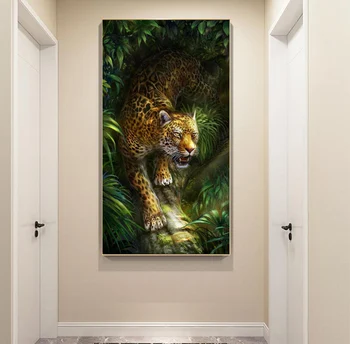 Dzīvniekiem Mākslas Luksusa Panther Leopard Gleznas uz Audekla Sienas, Attēlus Dzīvojamās Istabas Sienas Mākslas Izdrukas, Plakāti Mājas Cuadros Dekori