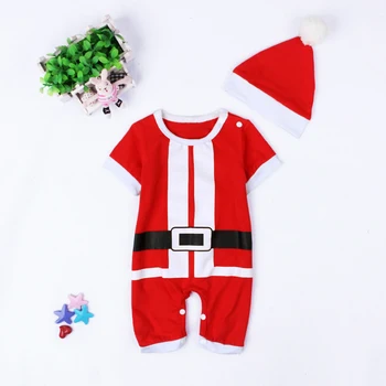 2018 New Baby Romper Jaundzimušo Zēnu, Meiteņu Ziemassvētku Santa Claus Bebe vilnas Odere Romper+Cepure Uzvalku pavisam Jaunu Gadu apģērbi