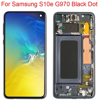 Mazajiem Dot Sākotnējo SM-G970F LCD Samsung Galaxy S10e Displejs Ar Rāmi Super AMOLED 2280x1080 S10e LCD Ekrāns Melnu Punktu Daļa