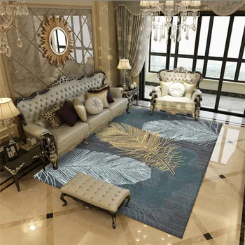 Spalvu raksts, Taisnstūri paklāju Luksusa Eiropas stila guļamistabas paklāju Mūsdienu vienkāršu īsu samta Paklāji izdrukāt Datora krēslu Pārklāji