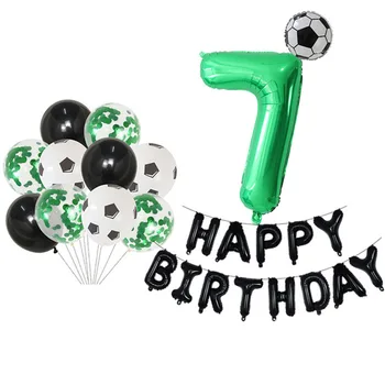 25pcs/set Soccer Jersey Futbola Folija Baloni Zaļā Skaitu Balonu, Zēns 1 2 3 4 5 6 Gadu Dzimšanas dienas svinības dekori Bērnu Rotaļu Gaisa bumbiņas