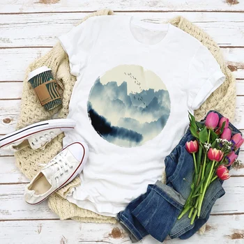 Sieviešu Grafiskais Beach Viļņu Vacay Režīmā Modes Drukāt Vasaras Kreklu, Dāmu Topi, Drēbes, T-Kreklu Apdruka Vīriešu Apģērbs Tee Sieviešu T Krekls