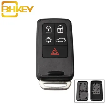 BHKEY 5 Pogas Nomaiņa Smart Auto Atslēgu Shell Volvo XC60 XC40 S90 V40 XC70 V70 S40 V50 Automašīnu Tālvadības Atslēgu Fob, Lietu Vāku