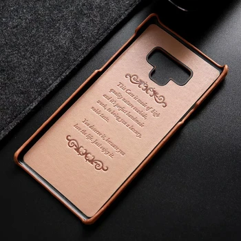 Ņemiet vērā, 9 Vintage Skrubis Pātagot Īstas Ādas Back Case for Samsung Galaxy Note 9 Ultra Slim Atpakaļ Gadījumā, ja Nekustamā Ādas Atpakaļ Fundas