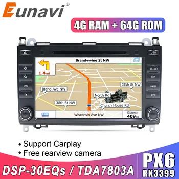 Eunavi 2 din Android 10 Auto DVD, radio, gps for Mercedes Benz B200 A B Class W169 W245 Vito Viano W639 Sprinter W906 TDA7851