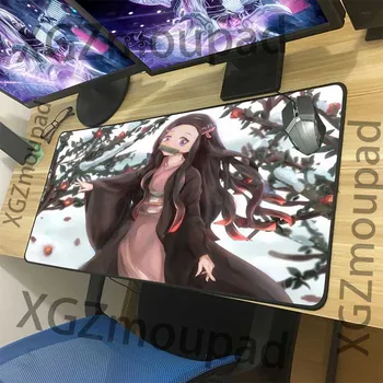 XGZ Lielu Gaming Mouse Pad Black Bloķēšanas Malas HD Anime Demon Slayer Kimetsu Nav Yaiba Datora Galda Paklājiņš Dabiskā Kaučuka neslīdoša