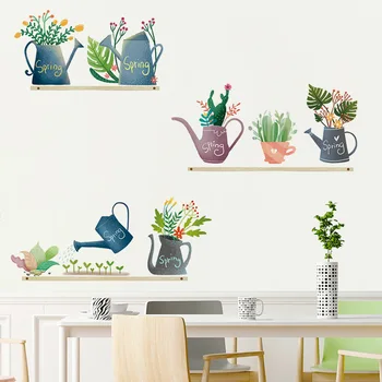 Radošā Augu laistīšanas pot, Sienas Uzlīmes, home sienu apdare, dzīvojamā istaba, virtuves decor self-adhesive fons ziedu uzlīmes