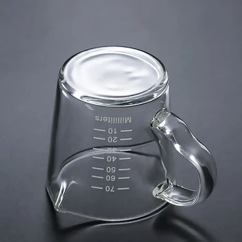 Caurspīdīgs Krūzes Piena Krūzes mērtrauku Stikla Mērīšanas Kauss Mazo Piena Kausa Virtuves Jigger Espresso Kafijas Dubultā savaldāms