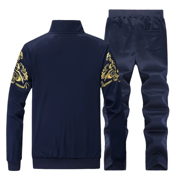 DE4 Sportwear Uzvalks, Krekls Tracksuit Bez pelēkā vārna Vīriešu Ikdienas Aktīvo Uzvalks Rāvējslēdzēju Outwear 2PC Jaka+Bikses Komplektus