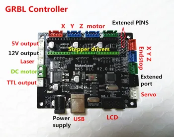 GRBL 1.1 CNC lāzera gravēšana daļas MKS DLC mainboard DIY CNC vadītāja modulis kontroles kartes CNC elektronika USB portu, CNC ierīces