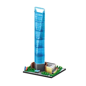 LZ8010 Jaunu Pasaules Slaveno Arhitektūras Šanhajas Finanšu Centru Modelis DIY 4173pcs Mini Ēkas Dimanta Bloki Rotaļlieta Bērniem