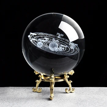 60 mm-100 mm 3D Saules Sistēmas Kristāla Bumbu Miniatūrās Lāzera Iegravēts Planētas Modelis Jomā Dāvanu Astrophile Mājas Dekoru, Rotājumu