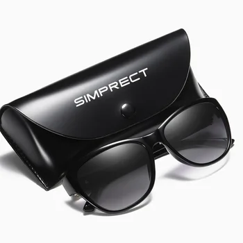 SIMPRECT ir 2021. Laukumā Saulesbrilles Sieviešu Polarizētās UV400 Augstas Kvalitātes Retro Zīmols Saules Brilles Vintage Black Mirror Braukšanas Sunglass