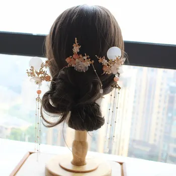 Set 3pcs shell matadatas komplekti, antikvariāts, matu stick solis krata seno pušķis ķīniešu kāzu līgavas headpiece