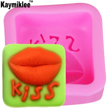 Kaymiklee S107 Lūpas Noskūpstīt Silikona Ziepes Pelējuma Kūka Dekorēšanas Sveķi Betona Šokolādes Reljefs Pelējuma Skulptūru Sveču liešanas Veidnes