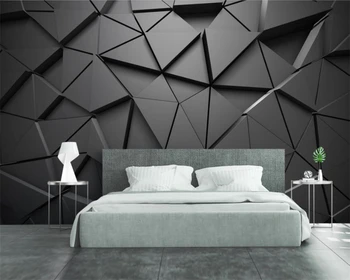 Beibehang Custom tapetes modes 3d foto sienas stereo ģeometriskās abstraktās pelēkā krāsā trīsstūra fona sienas 3d tapetes tapeta